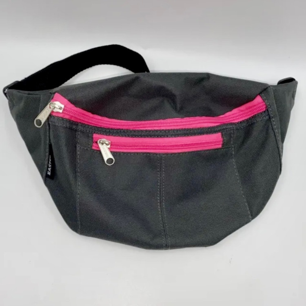Black and Pink Women's Waist Bag - Casual Crossbody Fanny Pack